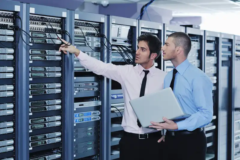 head-of-it Head of it working on the servers.